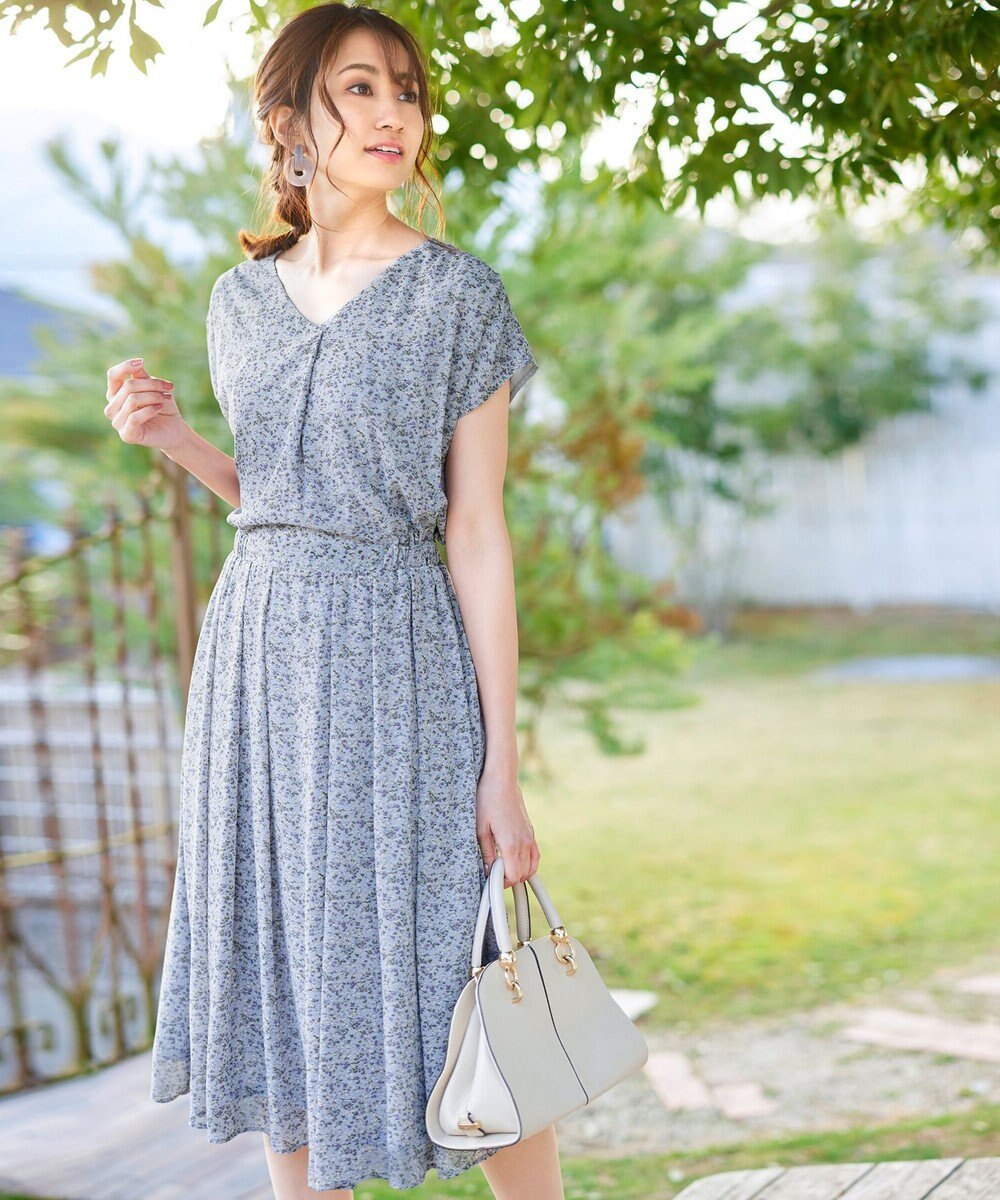 洗える 程良い透け感のシフォン花柄フレンチワンピース Tiaclasse ファッション通販 公式通販 オンワード クローゼット